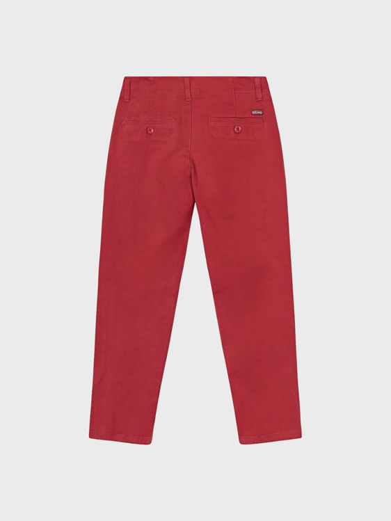 Picture of YX9937 BOYS RED COTTON TWILL TROUSERS WITH ADJUSTABLES 4-10